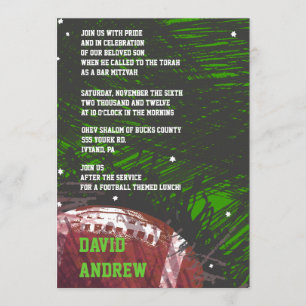 Bat mitzvah inbjudan för fotbollSplatterpub