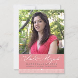 BAT MITZVAH INBJUDAN FÖR FOTO:: älskvärd typ - 1