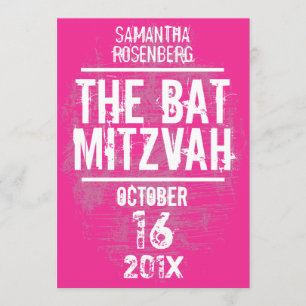 Bat mitzvah inbjudan för rockband i rosor