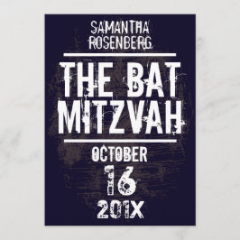 Bat mitzvah inbjudan för rockband i svart