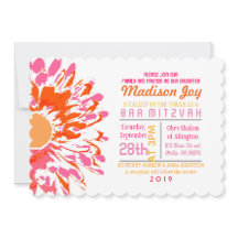 Bat mitzvah inbjudan för SÅ NÄTT DAISY