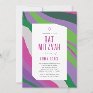 Bat Mitzvah-inbjudan Modern Abstrakt Inbjudningar