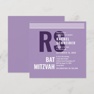 Bat Mitzvah-inbjudan Modernt Monogram Inbjudningar