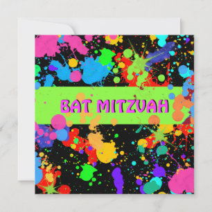 Bat mitzvah inbjudan, nyare färgplatta inbjudningar