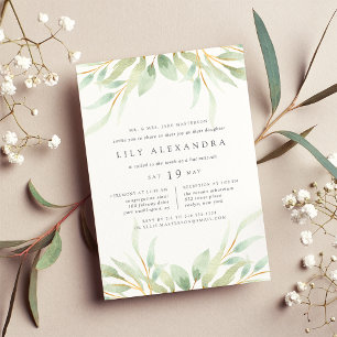 Bat mitzvah inbjudan till Airy Botanical