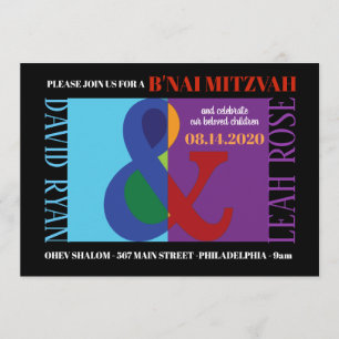 BAT MITZVAH inbjudan till AMPERSAND B'NAI MITZVAH 