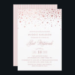 Bat mitzvah inbjudan till  av fetthalt i ro<br><div class="desc">Modern och feminin Bat mitzvah inbjudan med faux ro guld konetti-punkter. Matchande objekt är tillgängliga.</div>