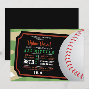 BAT MITZVAH inbjudan till BASEBALL BILJETT Pub