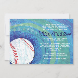 Bat mitzvah inbjudan till BASEBALL CRAZE Pub