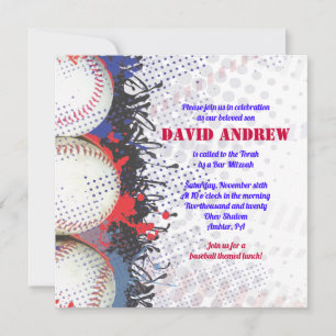 BAT MITZVAH inbjudan till BASEBALL Splatter Pub