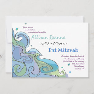 Bat mitzvah inbjudan till Beachy Ocean Wave Pub