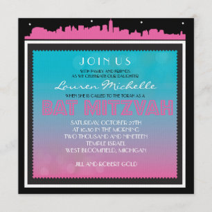 Bat mitzvah inbjudan till BROADWAY