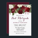 Bat mitzvah inbjudan till Burgundy Red White Blomm<br><div class="desc">Bat mitzvah inbjudan till Burgundy Red White Blommigt Se matchande samling i butik</div>