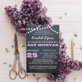 Bat mitzvah inbjudan till Chalkboard Ljus Lilac