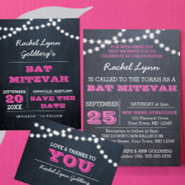 Bat mitzvah inbjudan till Chalkboard Ljus Mörk Ro