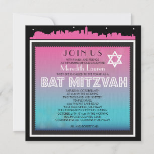 Bat mitzvah inbjudan till CLASSIC BROADWAY med stj
