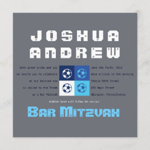 Bat mitzvah inbjudan till coola SOCCER Pub