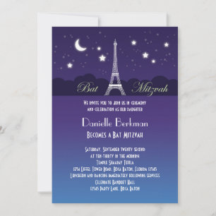 Bat mitzvah inbjudan till Eiffel Torn