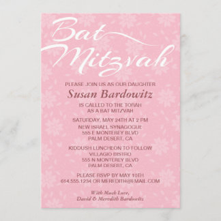Bat mitzvah inbjudan till Elegant Blommigt