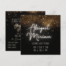 Bat mitzvah inbjudan till elegant Glitter Hebreisk