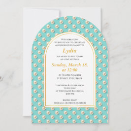Bat mitzvah inbjudan till elegant Pearl