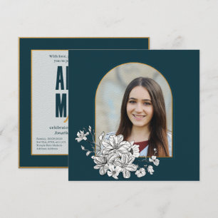 Bat mitzvah inbjudan till elegant Photo Hebrew