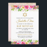 Bat mitzvah inbjudan till elegant Rosa Guld Blommi<br><div class="desc">Bat mitzvah inbjudan till elegant Rosa Guld Blommigt</div>