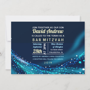 Bat mitzvah inbjudan till Glowing Stars Pub