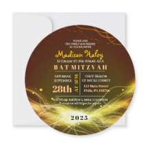 Bat mitzvah inbjudan till GULD INNEHÅLLER NYON STA