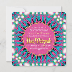 Bat mitzvah inbjudan till Hip Groovy Princess
