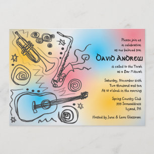 Bat mitzvah inbjudan till Jazzy Musical Pub