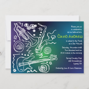 Bat mitzvah inbjudan till Jazzy Musical Pub