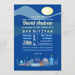 Bat mitzvah inbjudan till Jerusalem Israel Pub