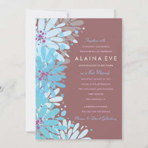 Bat mitzvah inbjudan till KINDA BLÅA BLOMMOR Pub