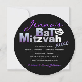 Bat mitzvah inbjudan till Lilan kärlek & KISSES