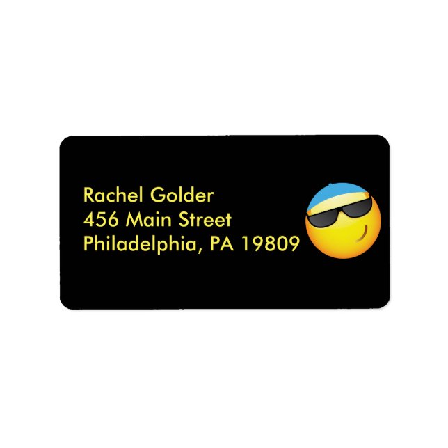 Bat mitzvah inbjudan till lycklig EMOJI Pub Adressetikett (Framsidan)