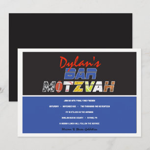 Bat mitzvah inbjudan till MEGA SPORTS Pub