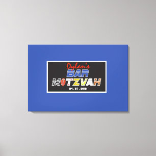Bat mitzvah inbjudan till MEGA SPORTS Pub Canvastryck
