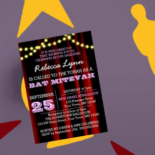 Bat mitzvah inbjudan till Movie Ljus Lilac