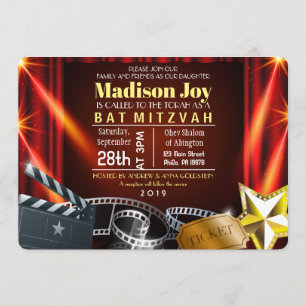 BAT MITZVAH inbjudan till MOVIE STAR HOLLYWOOD