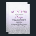 Bat mitzvah inbjudan till ombudsman<br><div class="desc">Inbjudan till bat mitzvah ombudsmannen Lavender Watercolor Faux Silver Glitter</div>