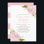 Bat mitzvah inbjudan till personer med vattenfärga<br><div class="desc">Fira med denna elegant och kvinnlig bat mitzvah inbjudan. Den här blommigtens bat mitzvah inbjudan innehåller  rosa med vattenfärg.</div>