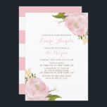 Bat mitzvah inbjudan till personer med vattenfärga<br><div class="desc">Fira med denna elegant och kvinnlig bat mitzvah inbjudan. Den här blommigtens bat mitzvah inbjudan innehåller  rosa med vattenfärg.</div>