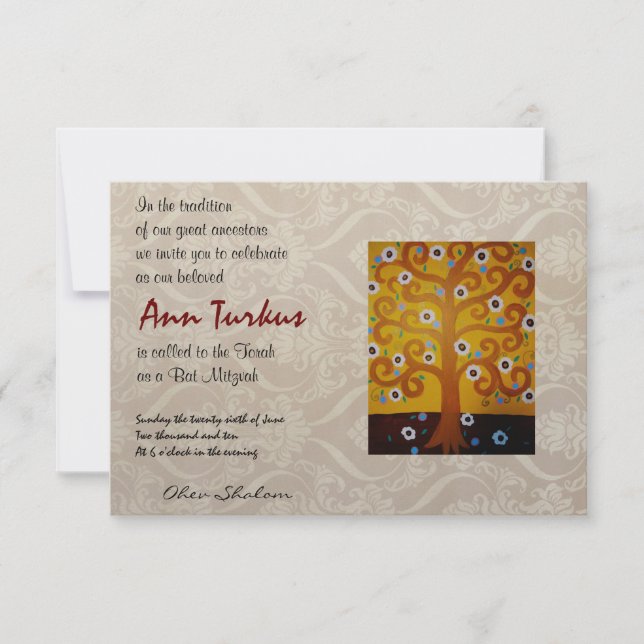 Bat mitzvah inbjudan till pub (Framsida)