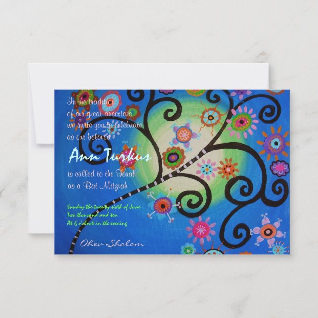 Bat mitzvah inbjudan till pub (Framsida)