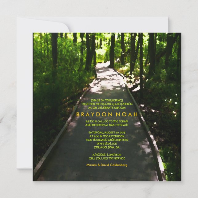 Bat mitzvah inbjudan till Pub för färgen Journey W (Framsida)