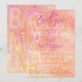 Bat mitzvah inbjudan till Pub Mitzvah Flowery Subt