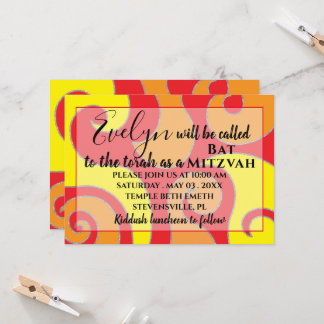 Bat mitzvah inbjudan till Pub Mitzvah Silvery Swir