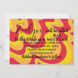 Bat mitzvah inbjudan till Pub Mitzvah Silvery Vink