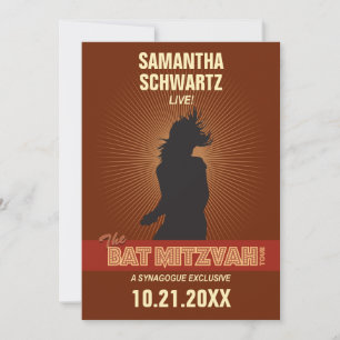Bat mitzvah inbjudan till rockstjärna i Brown